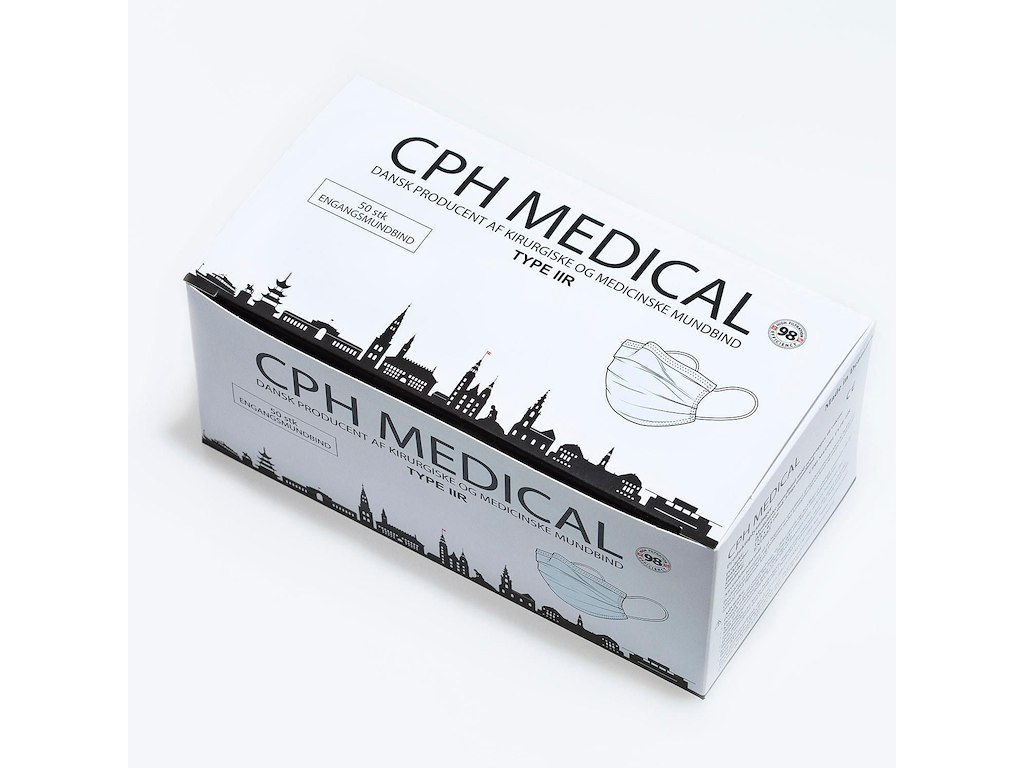 Mundbind 3-lags Type IIR Allergimærket blå