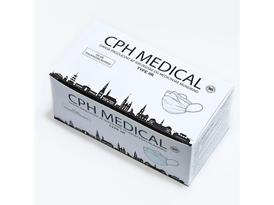 Mundbind 3-lags Type IIR Allergimærket blå