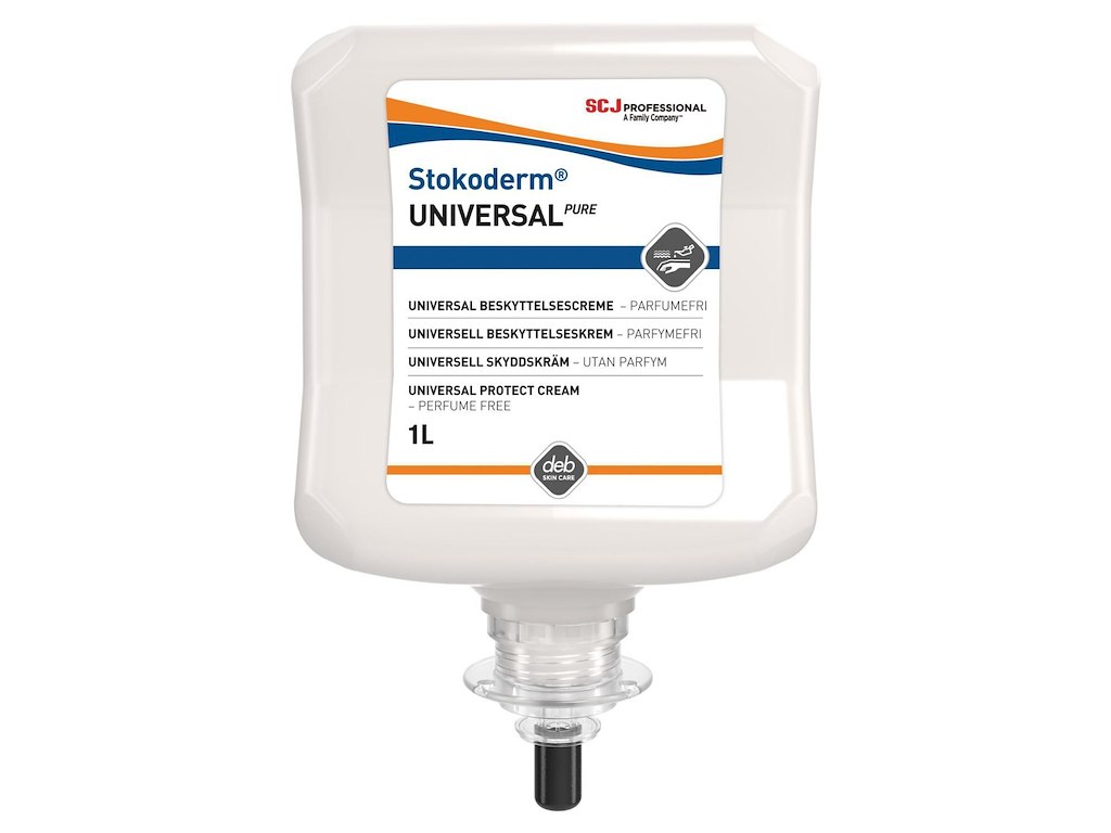 Hudcreme Stokoderm Universal PURE 1ltr m Triple action beskyttelse u Parf t disp