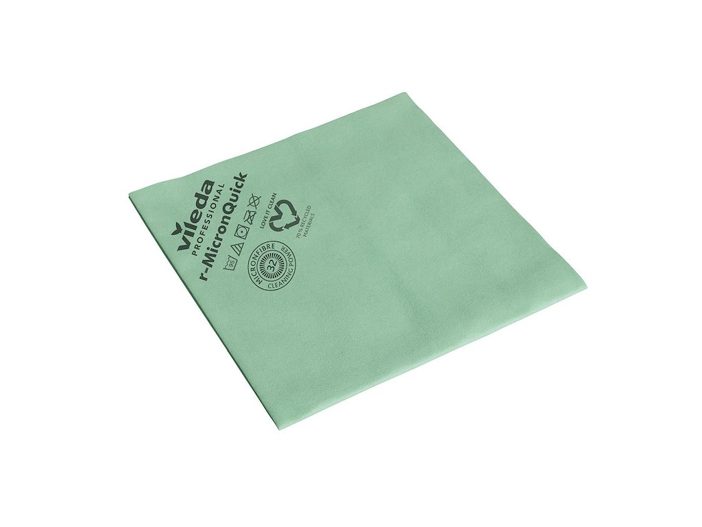 Microfiberklud r-MicronQuick 40x38cm Svanemærket grøn 70% genbrugsplast