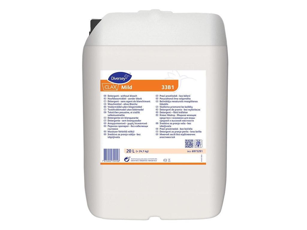 Tøjvask Flydende CLAX Mild 33B1 m/Parfume/Optisk hvid til Farvede tekstil 20 ltr