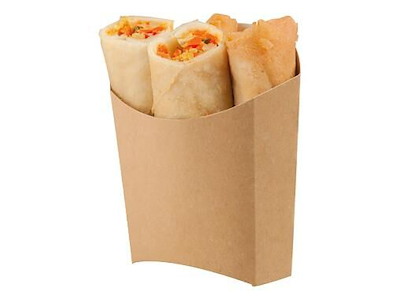 Pommes frites æske/strips  81/70x49/43x107/71 mm Karton Brun/Hvid