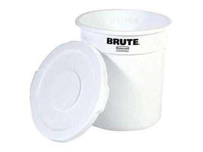 Låg hvid til Brute container