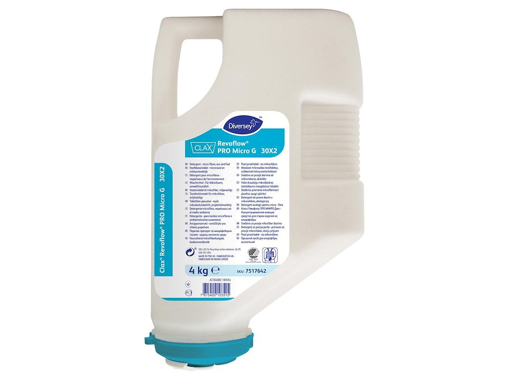 Vaskepulver CLAX RevoFlow ProMicro G uden Parfume/Blegemiddel/Optisk hvid 4 kg