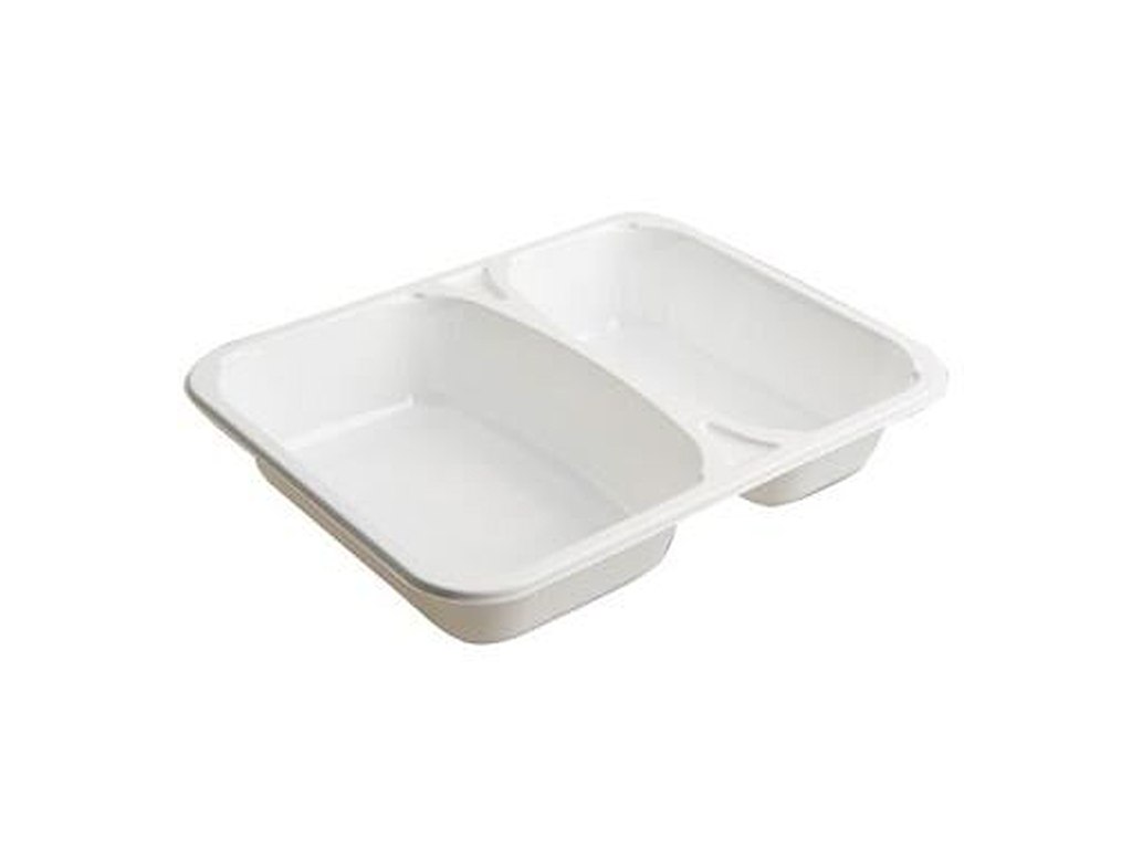 Bakke 2-rum 2227-2K 450/610 ml 227x178x43 mm CPET Hvid