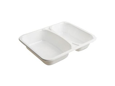 Bakke 2-rum 2227-2K 450/610 ml 227x178x43 mm CPET Hvid