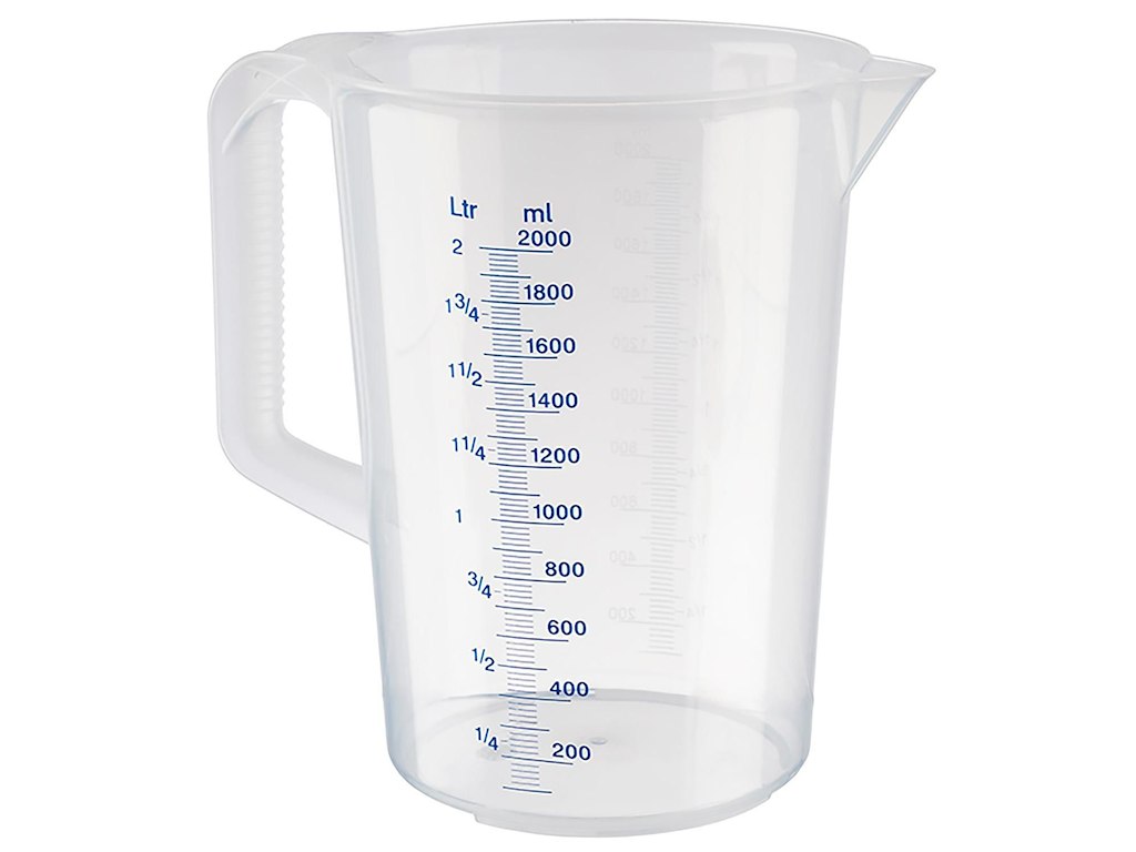 Målekande 2 liter med hank Ø150xH205 mm Polypropylen