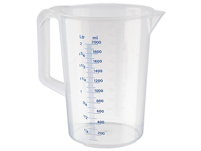 Målekande 2 liter med hank Ø150xH205 mm Polypropylen