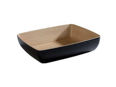 Skål Frida 4 ltr 32.5x26.5x7.5 cm Melamin Sort/Trælook