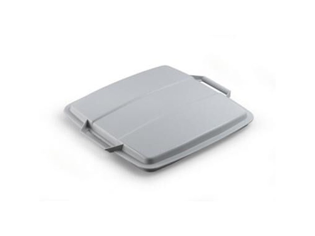 Låg til 90L beholder 38.5x39.5cm plast grå