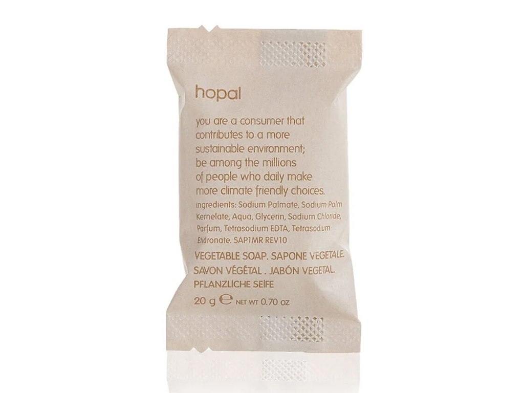 Håndsæbe Fast HOPAL Firkantet Flowpack Svanemærket 20 gr
