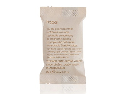 Håndsæbe Fast HOPAL Firkantet Flowpack Svanemærket 20 gr