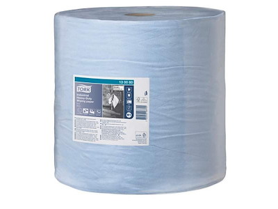 Aftørringsrulle Industri Tork W1 3-lag Ø39cm B36.9cmL255m Nyfiber Blå