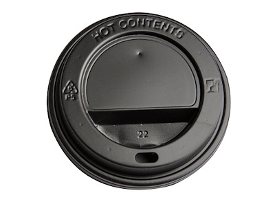 Drikkelåg Plast Ø90xH20mm Til Kaffebæger Sort Catersource