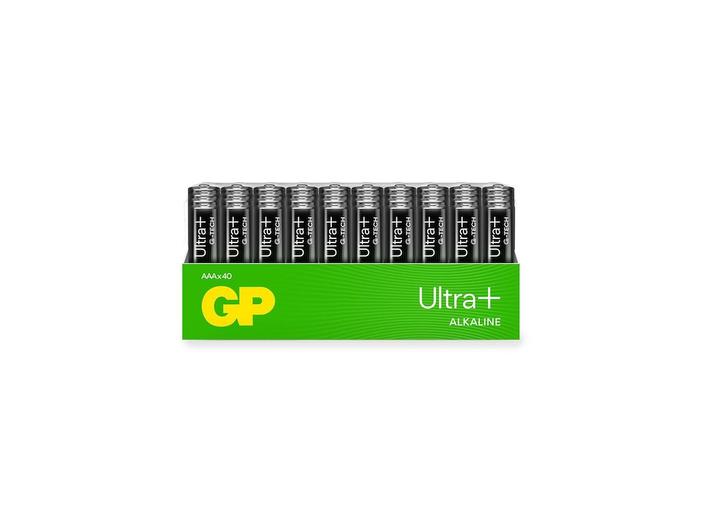 Batteri GP Ultra Plus Alkaline AAA 24AUP/LR03 Bulk 40 stk Svanemærket