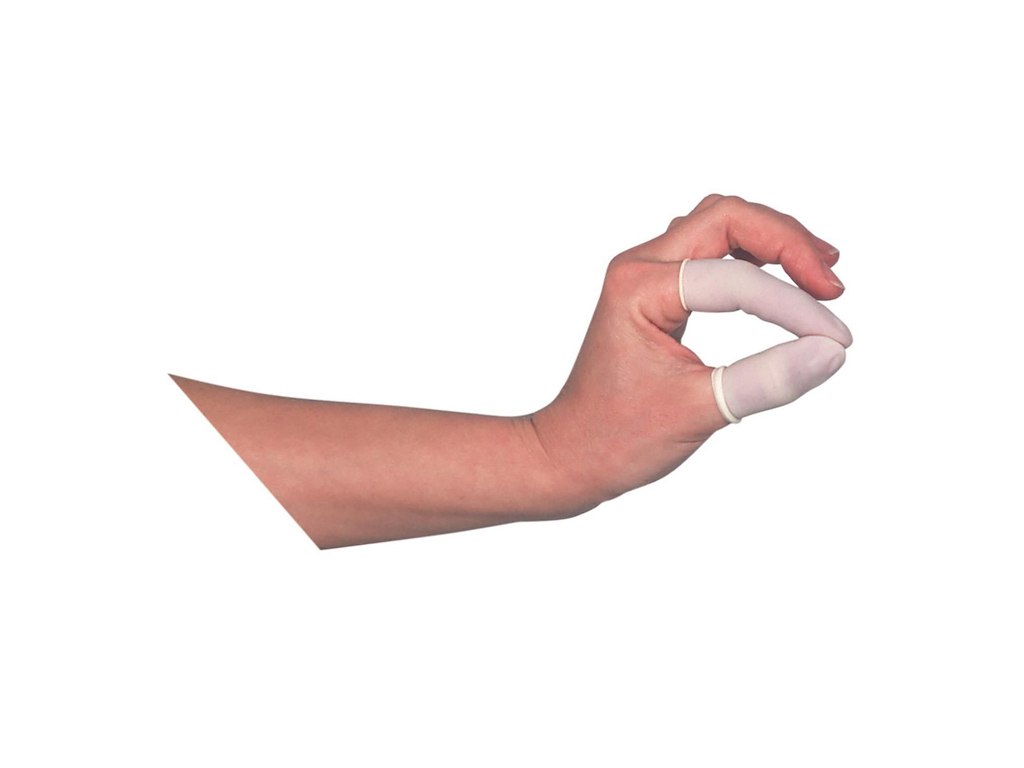 Fingerbeskyttelseshætte str L latex