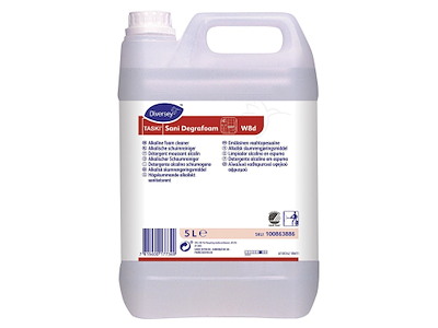 Skumrengøring Sani Degrafoam W8d Alkalisk uden Farve/Parfume 5 ltr
