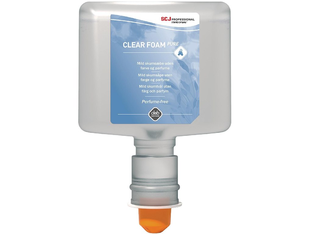 Skumsæbe Clear FOAM Pure Ecolabel uden Farve/Parfume Touchfree 1.2 ltr