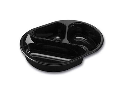 Bakke 3-rum 210/295/450 ml 238x176x45 mm Oval CPET Sort