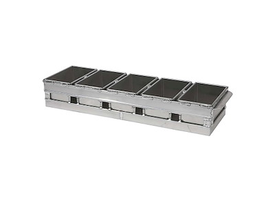 Brødform Sæt L60.5xB19.5xH10.5 cm Ubehandlet Aluminium til 5 brød 18x10x10 cm