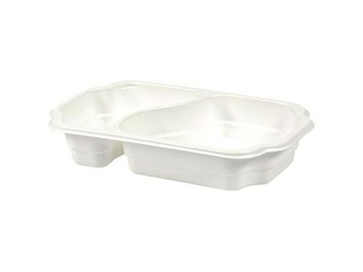 Bakke 2-rum Takeaway 1/4 GN 700/400 ml 250x159x45 mm PP Hvid