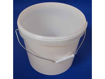 Spand 11.2 Ltr rund Ø29.1x22.1 cm med metal hank PP Hvid