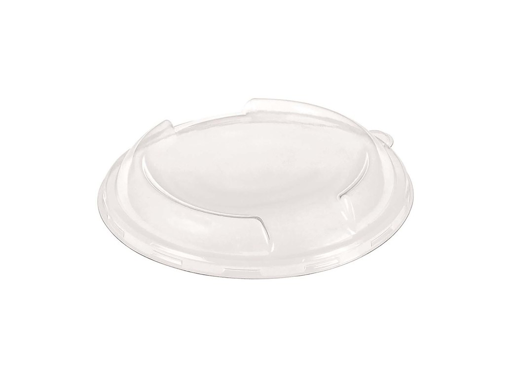 Plastlåg Ø151x10 mm rund højt bionedbrydelig PLA klar til bakke 600 ml