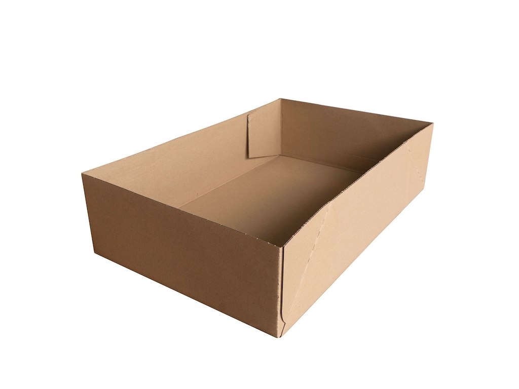 Papkasse bund L585xB375xH146mm bølgepap brun benyt inderpose