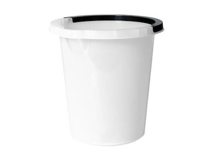 Spand 5 ltr rund med hank hvid
