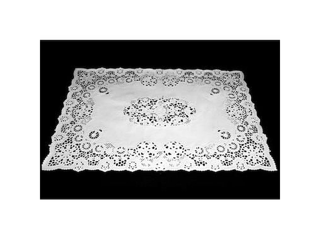 Kagepapir 32x46cm Firkantet Hvid Udstanset