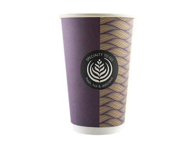 Kaffebæger 45cl Ø90xH135mm 6oz Pap/PE Svanemærket Double Wall