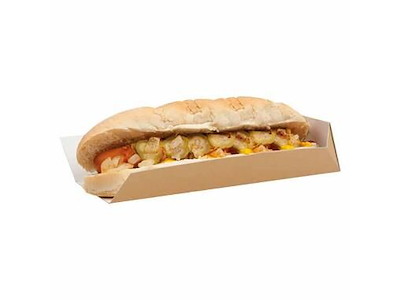 Bakke Hotdog 230x70x50 mm Brun/Hvid