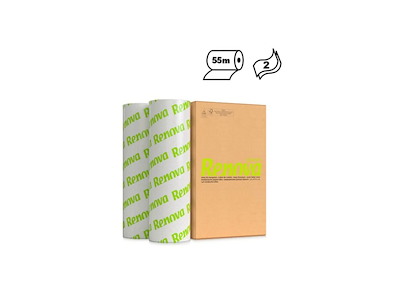 Lejepapir Renova 2-lags, perforeret 55m x 50cm bredde, 6 ruller