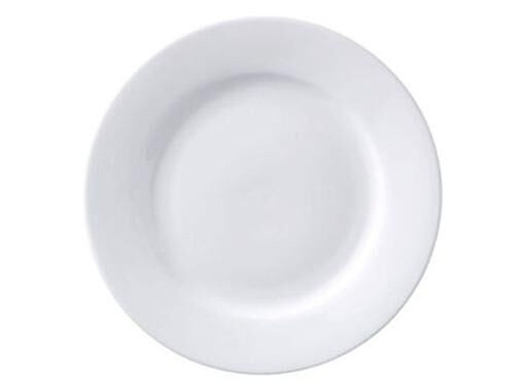 Tallerken SuperWhite Ø23 cm Flad med Fane Porcelæn Hvid