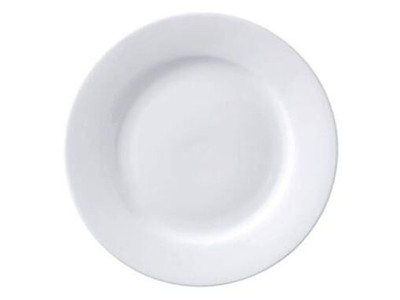 Tallerken SuperWhite Ø23 cm Flad med Fane Porcelæn Hvid