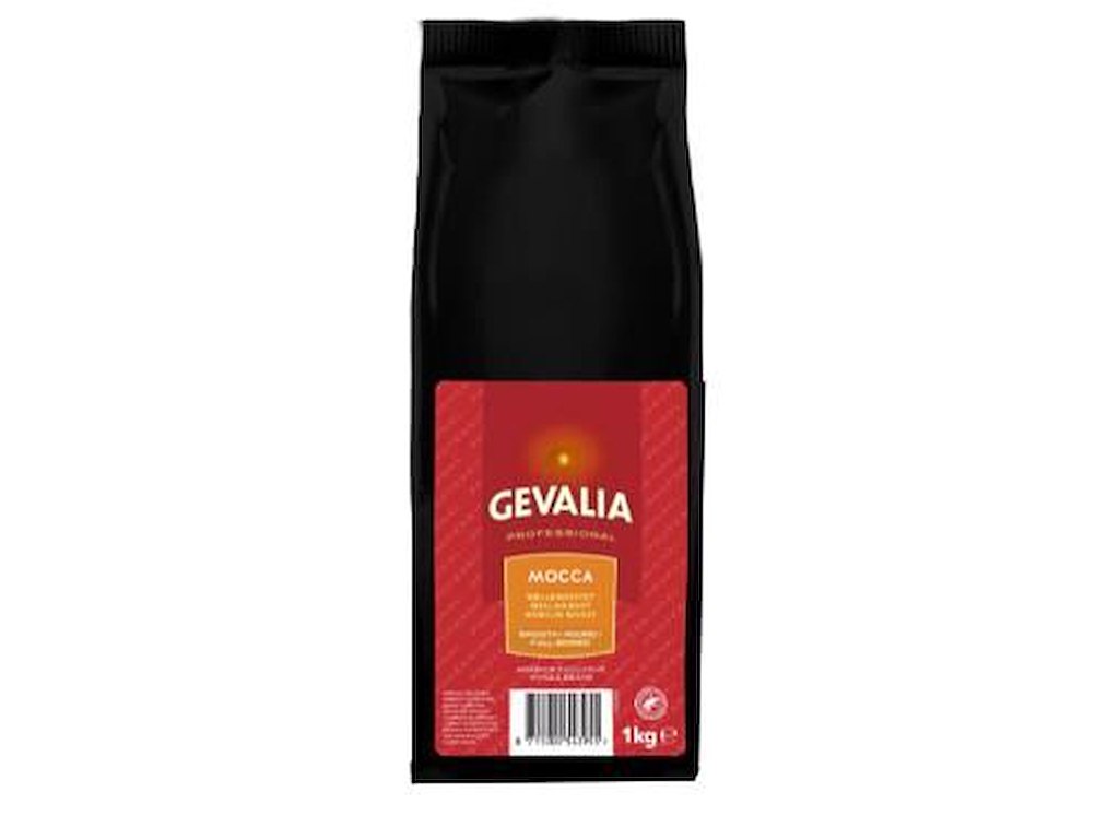 Kaffe Gevalia Mocca 1kg Rainforrest Alliance hele bønner, 8 poser