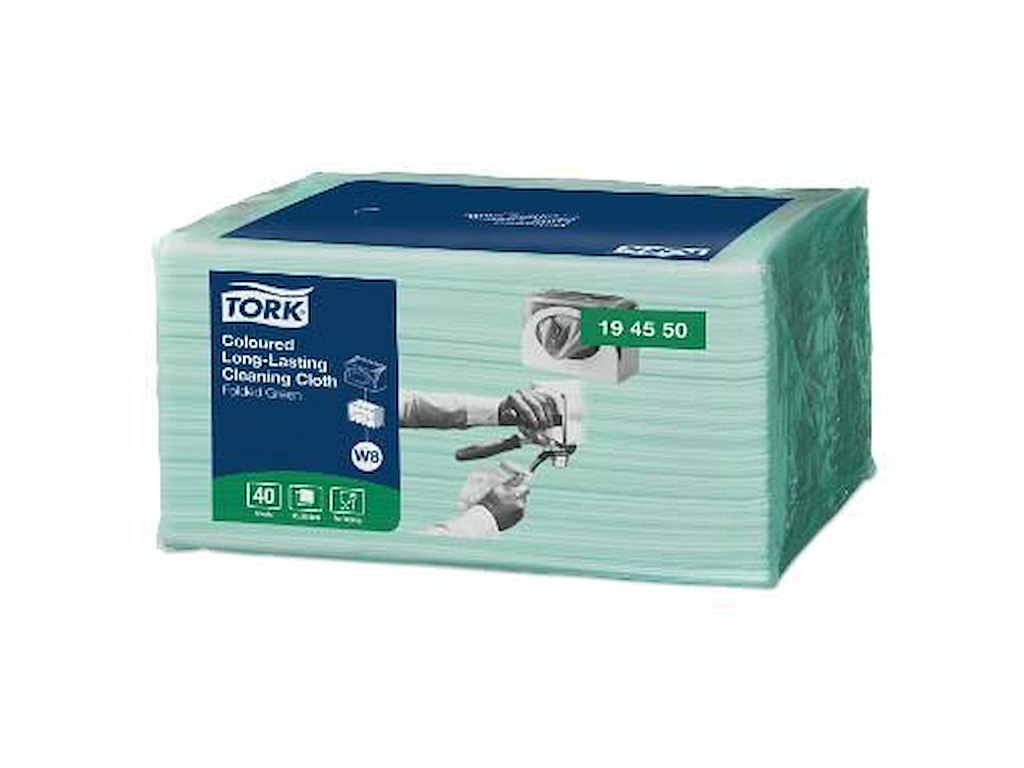 Rengøringsklud Tork Allround W8 30x38cm Grøn