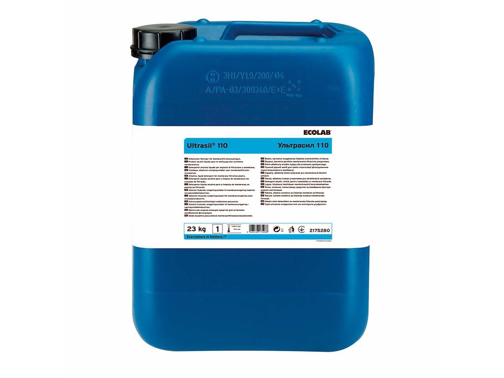 Rengøring stærk alkalisk Ultrasil 110 til membraner i fødevareproduktion 23 kg