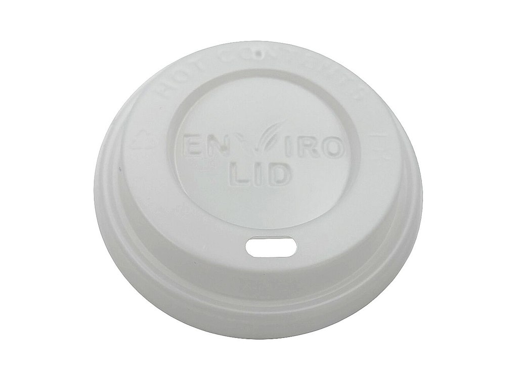 Drikkelåg CPLA Ø80xH20mm Til Kaffebæger Hvid Catersource