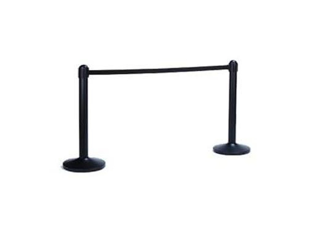 Afspærringsstolpe Securit H100 cm Sort med Sort Nylonbånd 210 cm uden Base