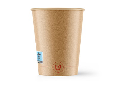 Kaffebæger Pap/Ac Ø90xH94mm 27cl 10oz Single Wall Brun Verive