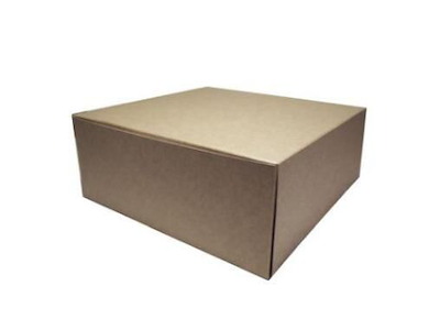 Kageæske fold selv SE-model L250xB250xH100mm pap med låg uden rude brun/hvid