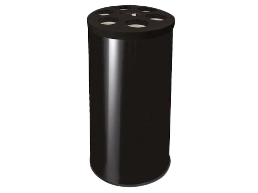 Affaldsbeholder 70ltr sort til opsamling af kopper 6 huller af Ø90mm