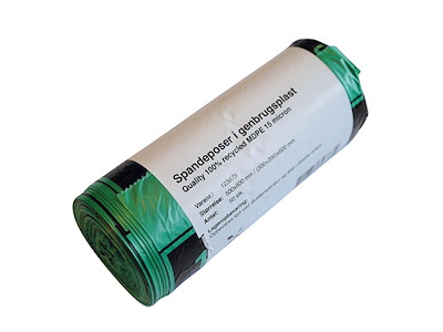 Spandepose Catersource 30ltr B500xL600mm 15my MDPE med Fals Grøn 100% genbrug