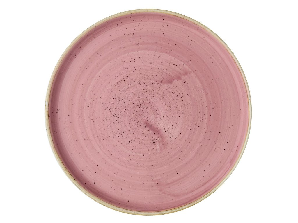Tallerken Stonecast Ø21 cm Flad med kant Porcelæn Pink