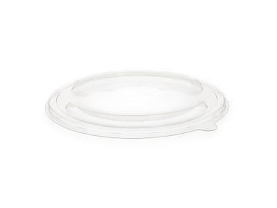 Plastlåg Verive rundt rPET Ø150mm klart til brun kraft salatskål