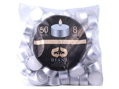 Fyrfadslys Brændetid 8 timer Hvid