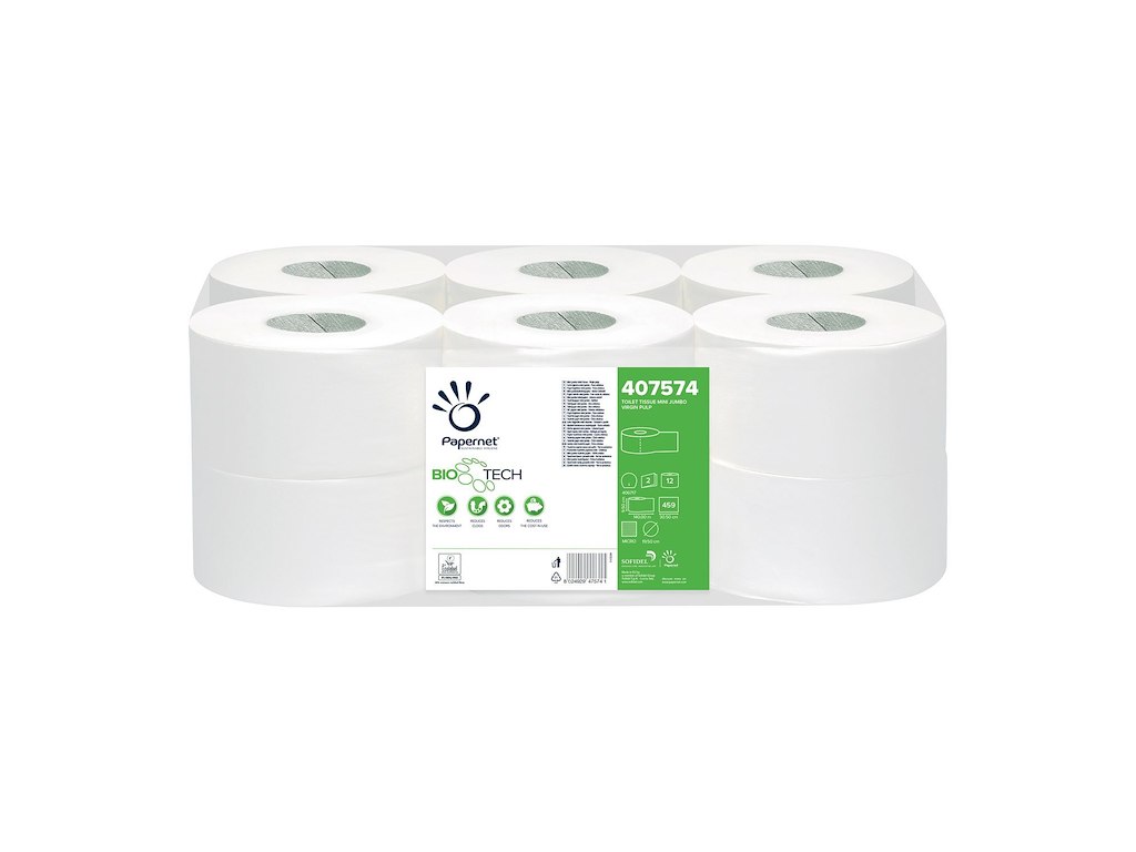 Toiletpapir Papernet Jumbo Mini 2-lags 140m med Bio Tech teknologi