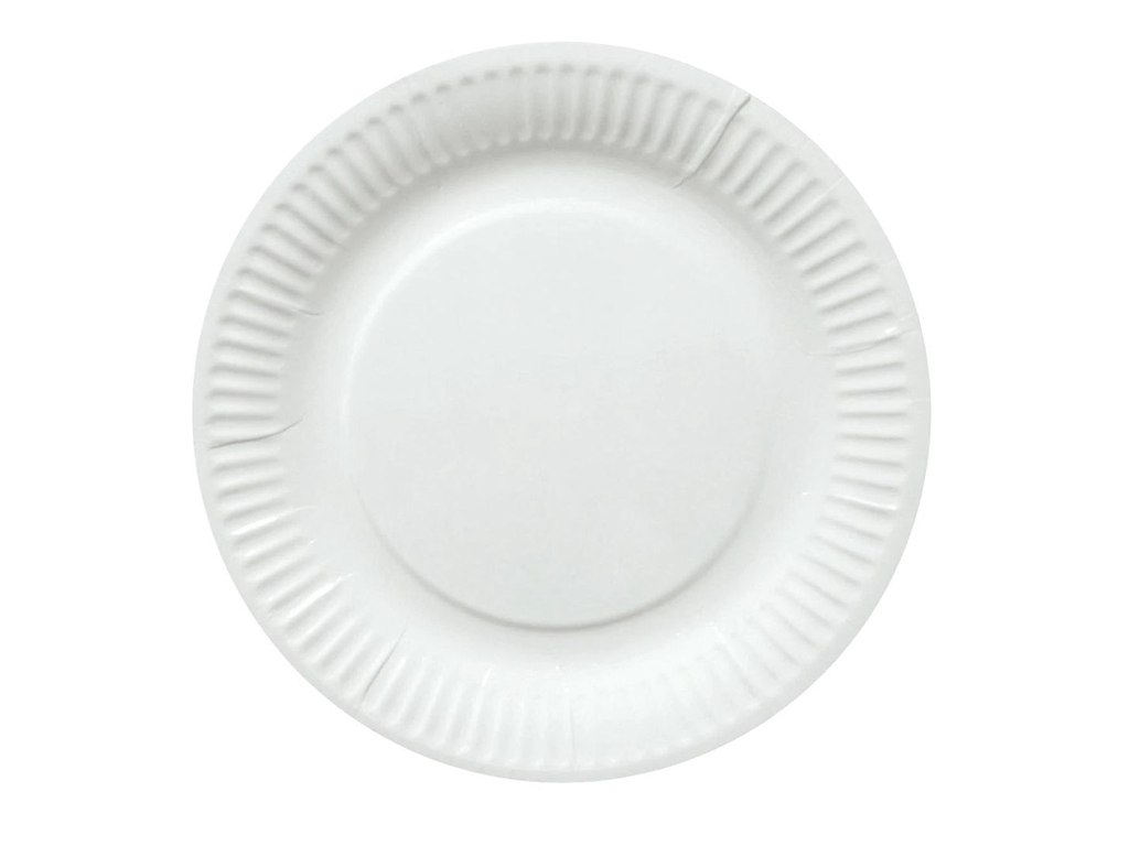 Paptallerken Catersource ø18 cm FSC-mærket bionedbrydelig Hvid