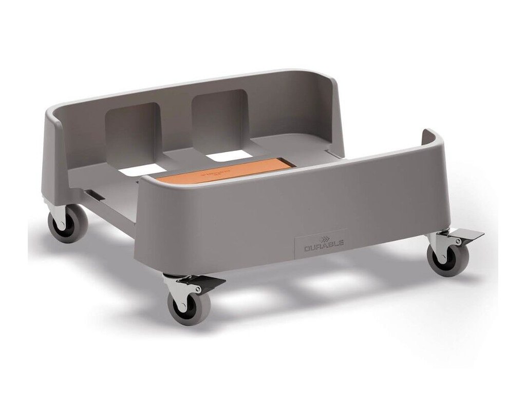 Tralle m 4 drejehjul til 90 L beholder PP Grå